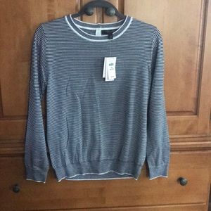 Blue and white striped Talbots long sleeve shirt